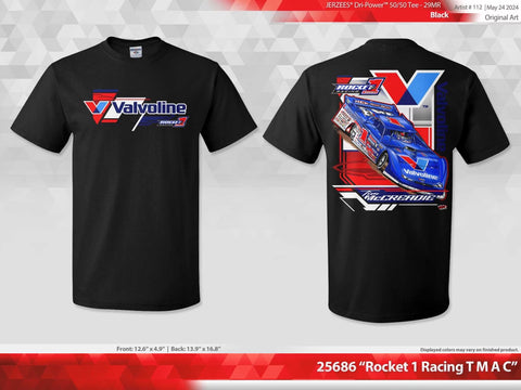 Rocket1 Valvoline Tee, Black / Light Blue