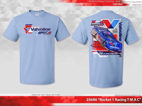 Rocket1 Valvoline Tee, Black / Light Blue