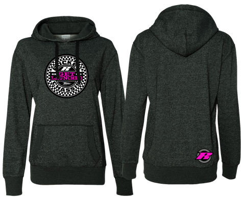 Women's Checker Hoodie, Black Glitter