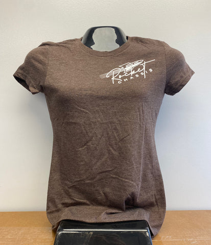 Women's Script Tee, Heather Brown