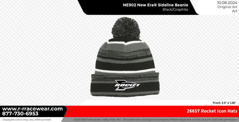 New Era Sideline Pom Beanie, Black