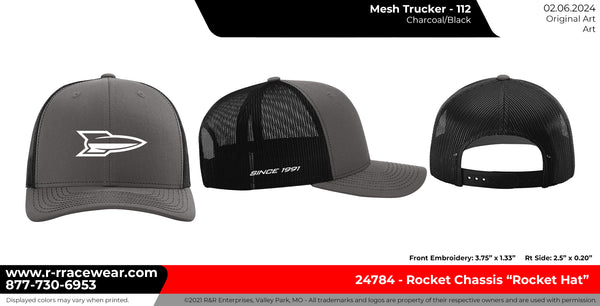 Rocket Mesh Back Hat, Charcoal