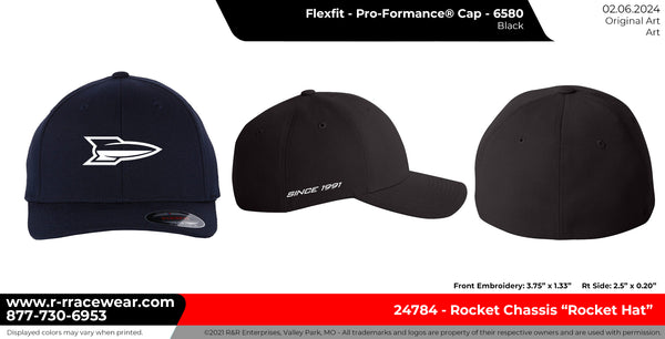 Rocket Flexfit Hats, Grey or Black
