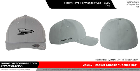 Rocket Flexfit Hats, Grey or Black