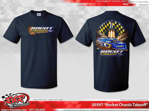 Rocket Chassis Takeoff Tee, Navy