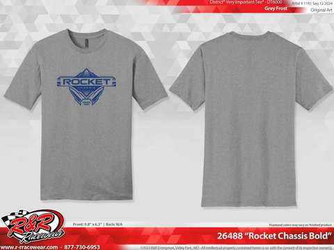 Rocket Chassis Bold Tee, Grey Frost