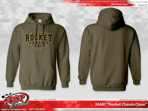 Rocket Chassis Clean Hoodie, Olive Drab