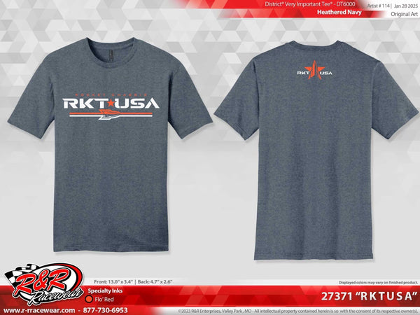 RKT USA Tee, Htr Navy