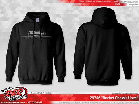 Rocket Chassis Lines Hoodie, Black