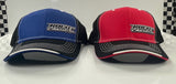 Tri-Color Velcro Back Hat, Red or Blue