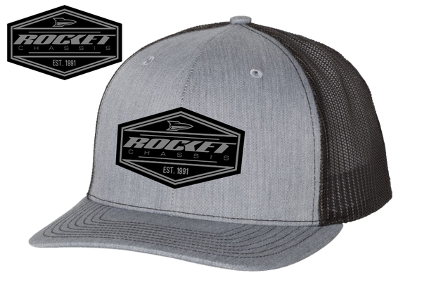Rocket Chassis Leather Patch Snap Back, Grey